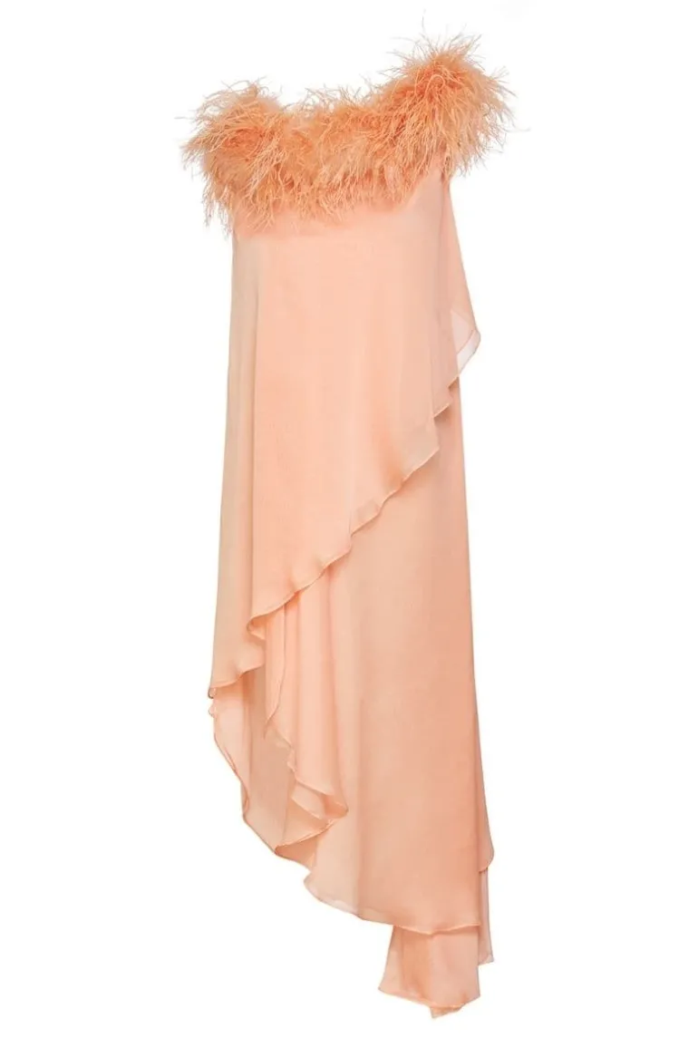 Dresses | Midi Dresses<CULT MIA ISLA AYSMMETRIC TUNIC MIDI DRESS Peach