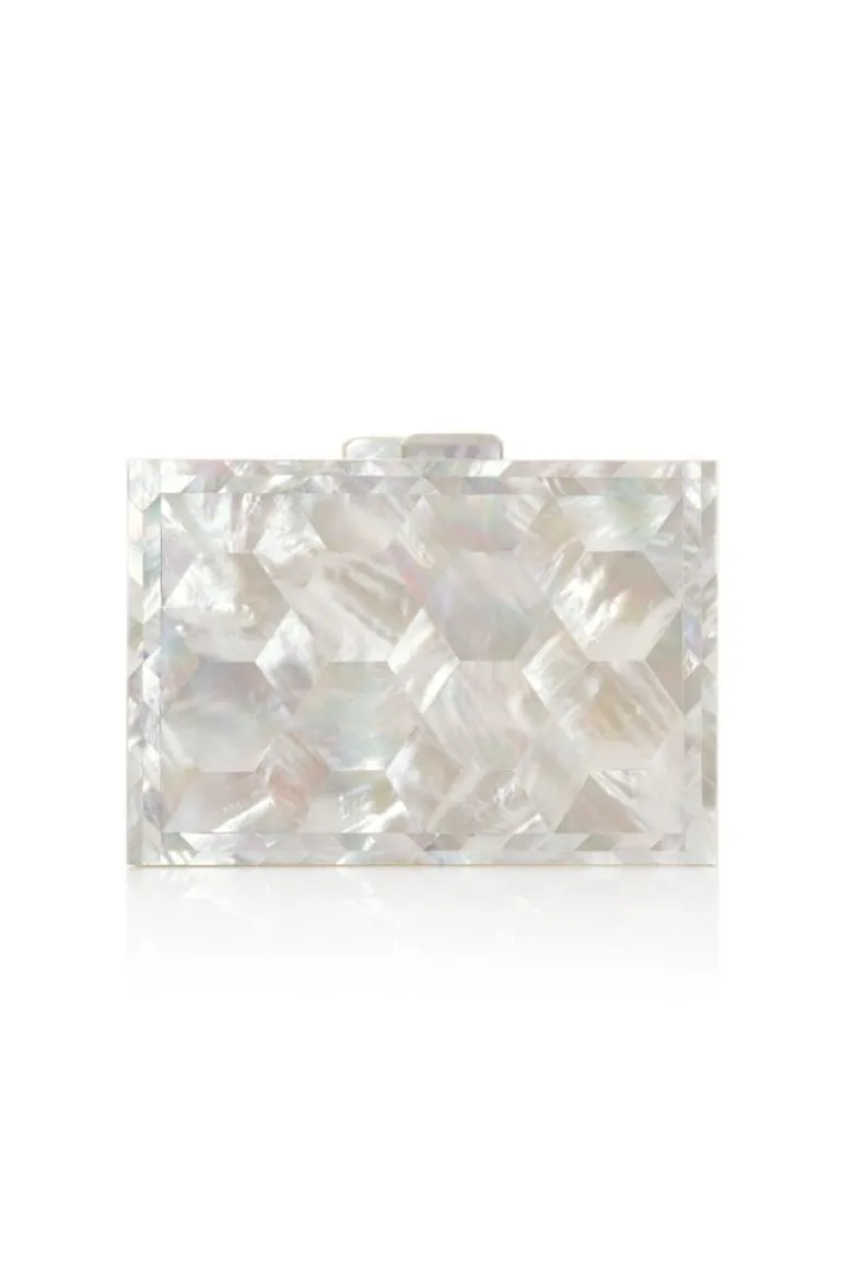 Clutch Bags<CULT MIA ATHENA MOTHER OF PEARL CLUTCH Ivory