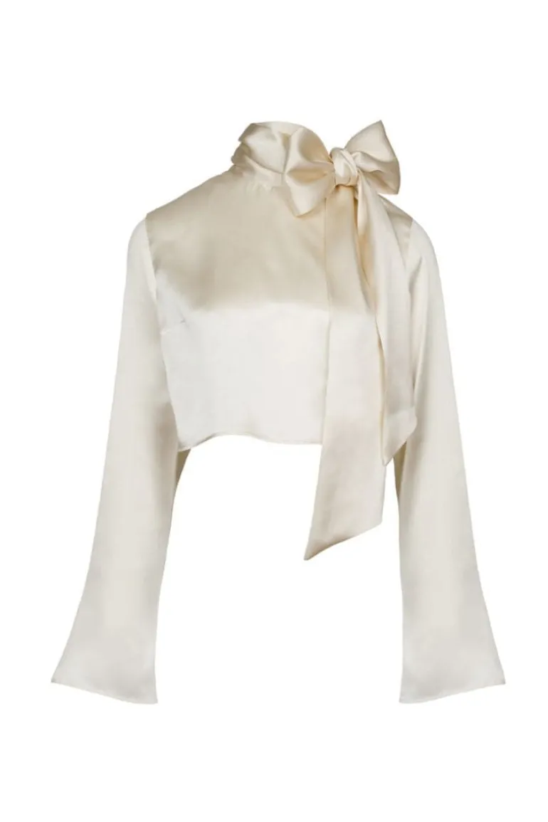 Tops<CULT MIA AZALIA SILK TOP Ivory