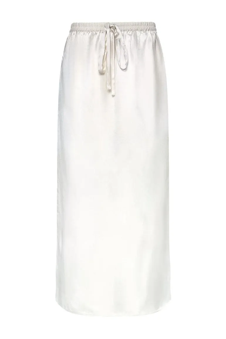 Skirts<CULT MIA BRIDE-TO-BE SILK STRAIGHT MAXI SKIRT Ivory