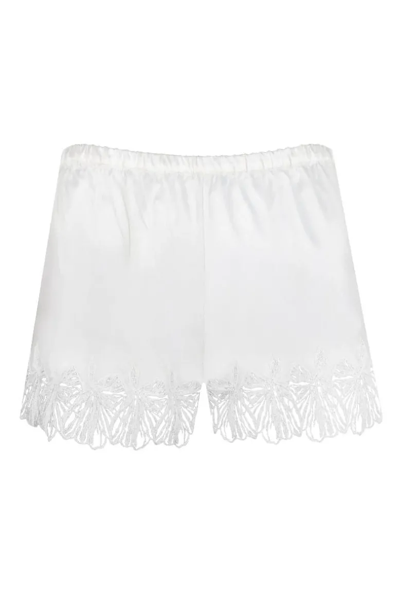 Sleep & Loungewear<CULT MIA FLEUR SILK SHORTS Ivory