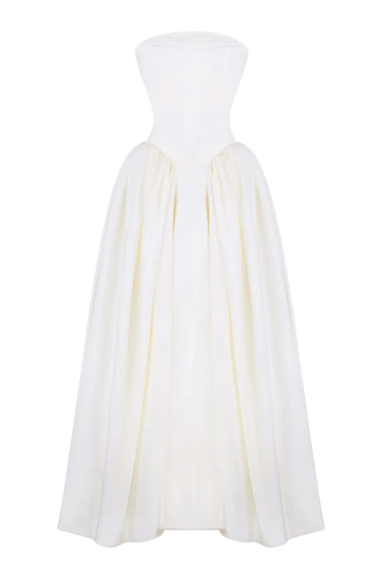 Dresses | Gowns<CULT MIA PRINCESS TAFFETA DROP WAIST GOWN Ivory