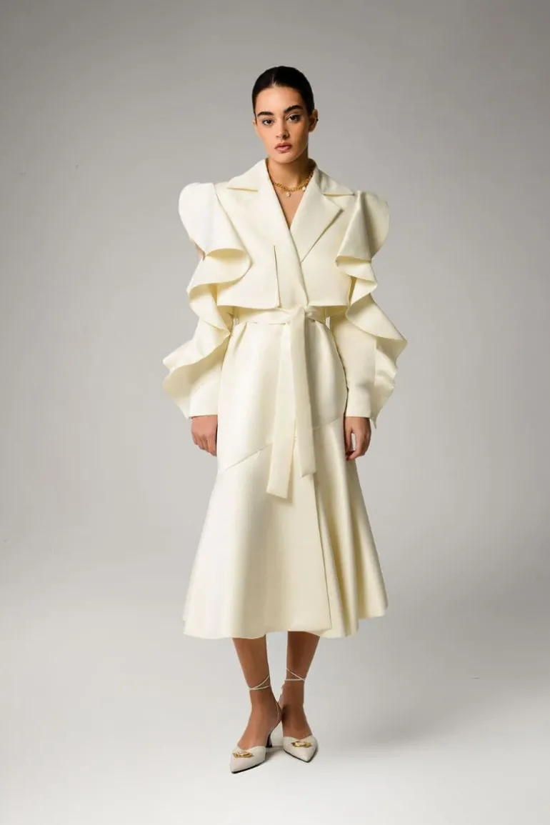 Coats<CULT MIA TRENCH COAT Ivory