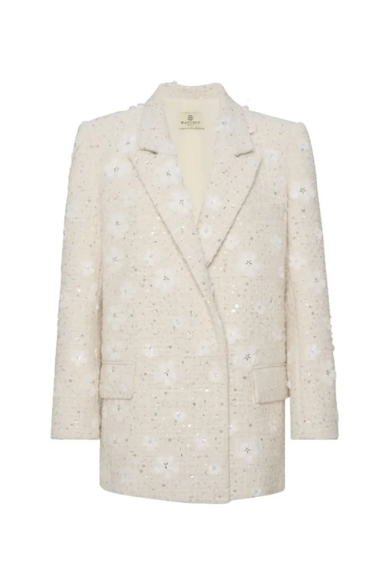 Blazers<CULT MIA TWEED SUIT BLAZER Ivory