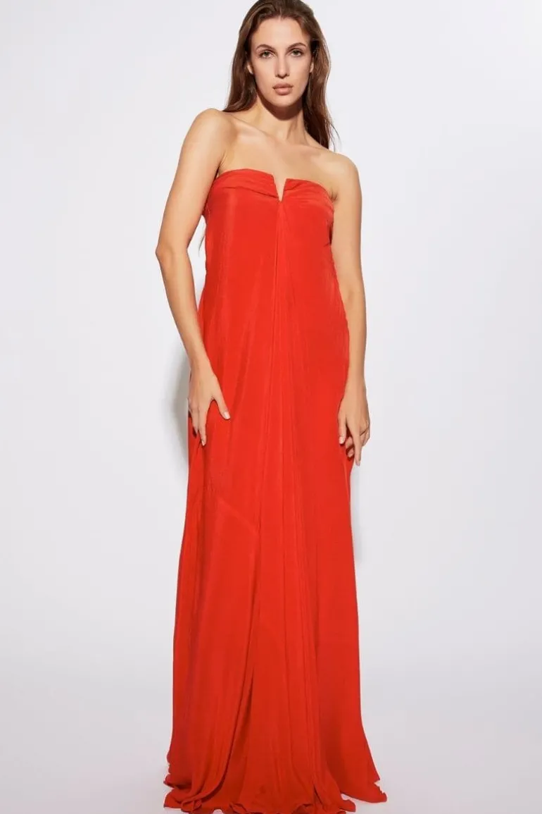 Dresses<CULT MIA IVY TUBE MAXI DRESS Coral