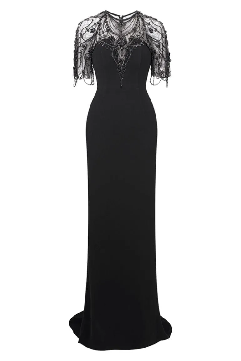 Dresses | Gowns<CULT MIA JADE LONG BEADED GOWN Black