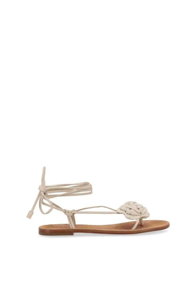 Sandals<CULT MIA JAKARA CREAM LEATHER SANDALS