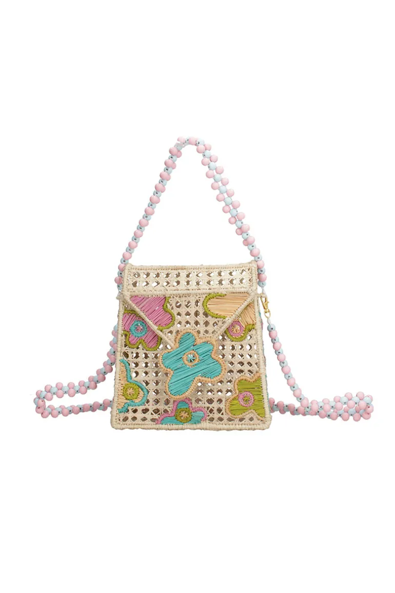 Shoulder Bags<CULT MIA JARDIN FLORAL HANDBAG Natural and Blue