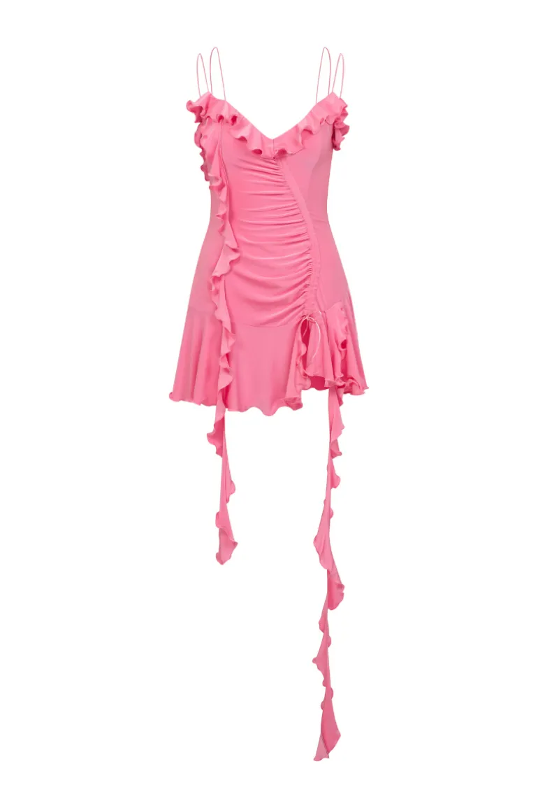 Dresses | Mini Dresses<CULT MIA JERSEY DRESS WITH RUFFLES IN Pink