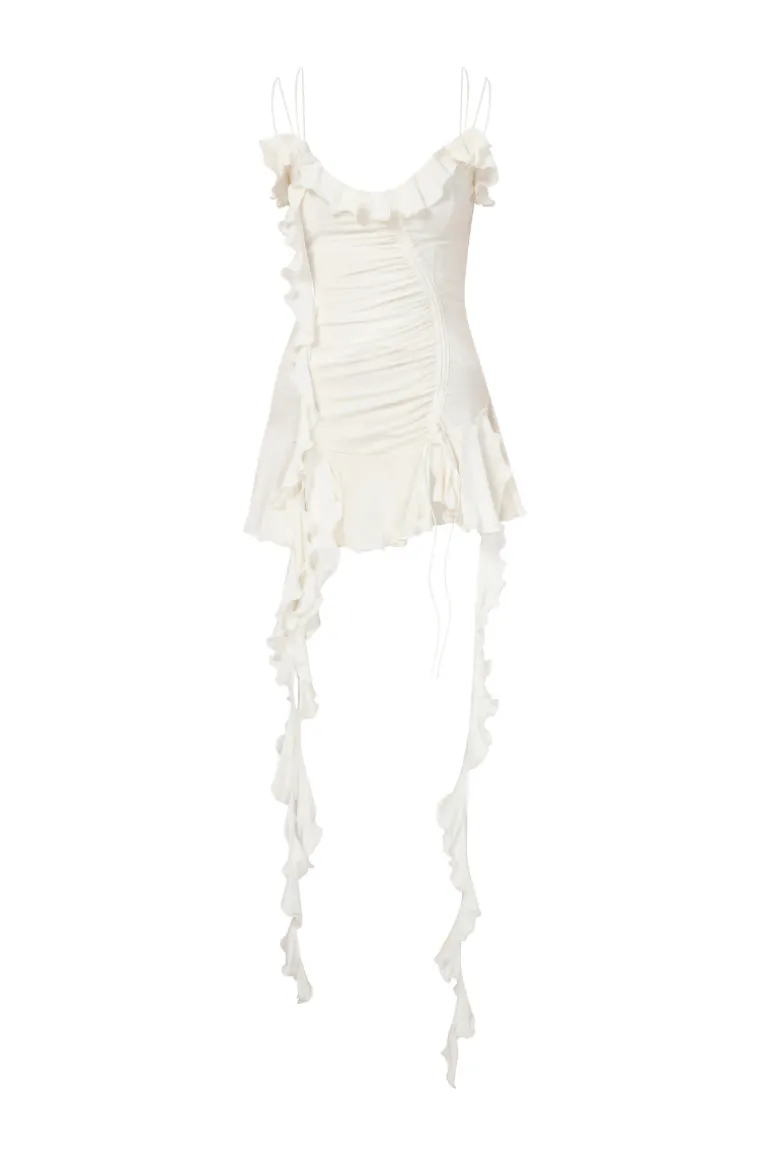 Dresses | Mini Dresses<CULT MIA JERSEY DRESS WITH RUFFLES IN White