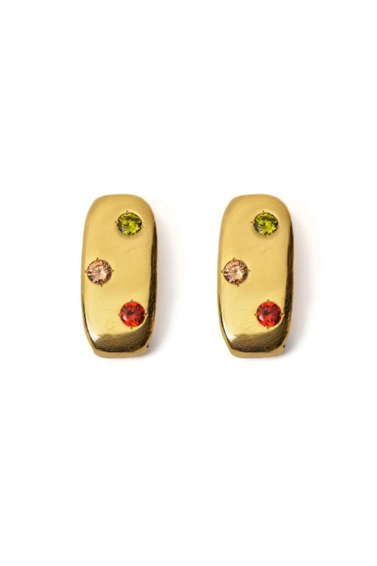 Earrings<CULT MIA JOLIE GEMSTONE EARRINGS Gold Plated