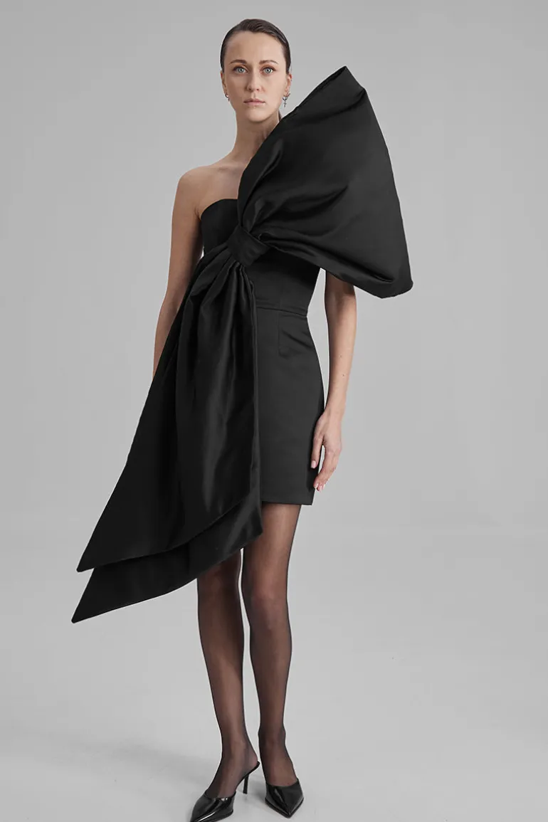 Dresses | Mini Dresses<CULT MIA JOY BLACK MINI DRESS WITH HUGE BOW Jet Black