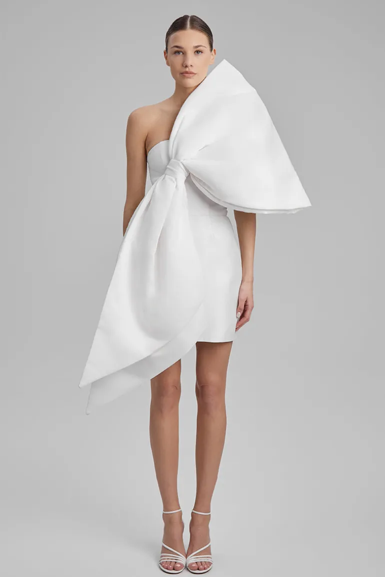 Dresses | Mini Dresses<CULT MIA JOY WHITE MINI DRESS WITH HUGE BOW Star White