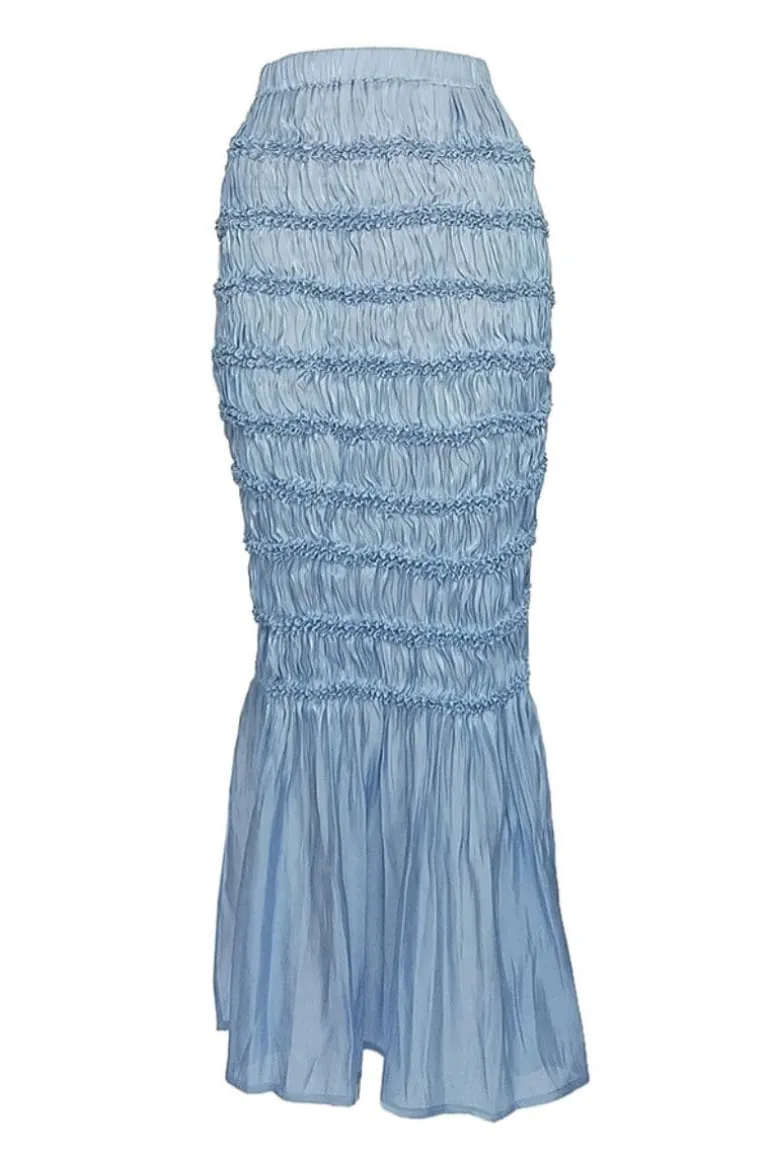 Skirts<CULT MIA JULIA SHIBORI SLIT MIDI SKIRT Blue