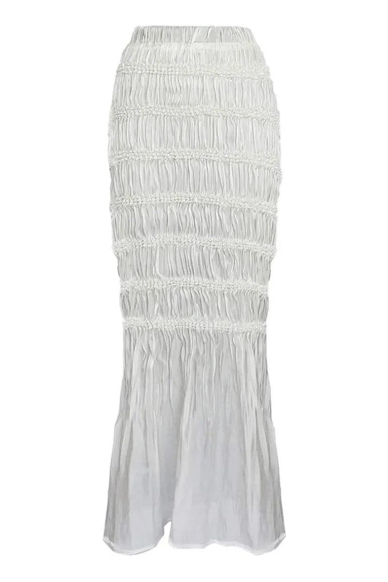 Skirts<CULT MIA JULIA SHIBORI SLIT MIDI SKIRT White