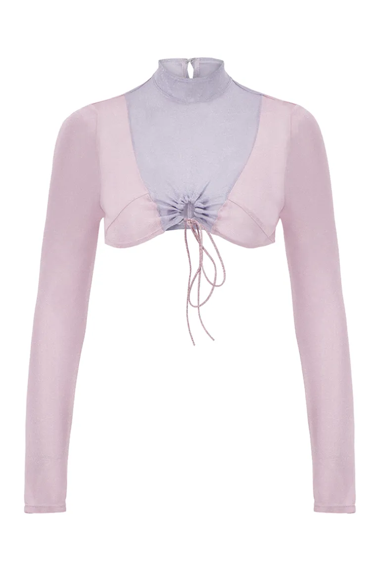 Tops<CULT MIA KALI SHIMMERING TOP Glimmer Pink/Purple