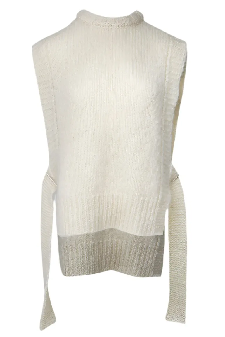 Knitwear<CULT MIA KALVOS VEST IN Sea Salt