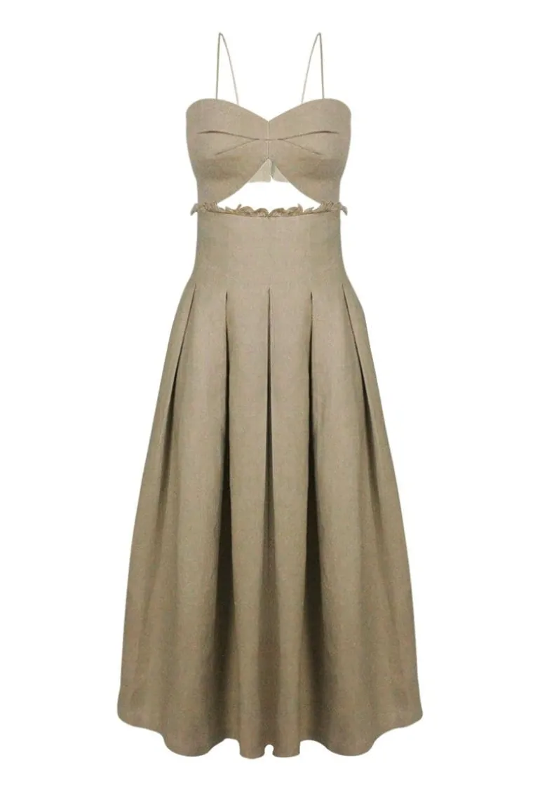 Dresses<CULT MIA KARINA CUT-OUT MAXI DRESS Camel