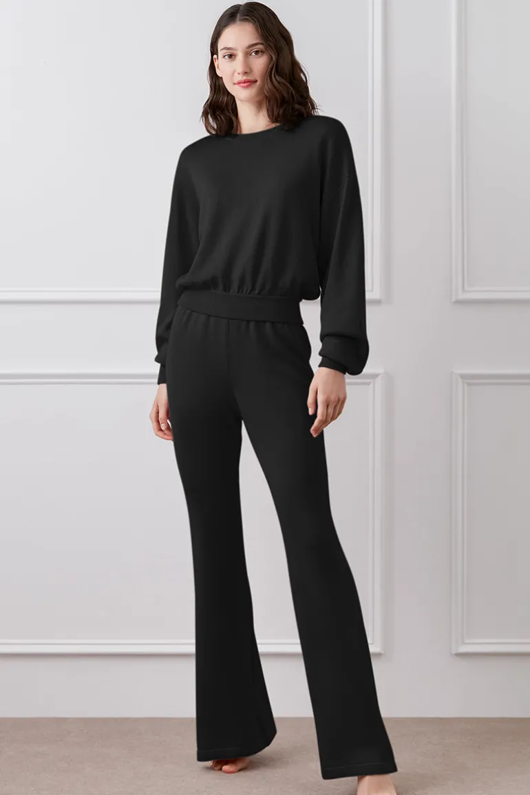 Sleep & Loungewear<CULT MIA KARLEY SILK CASHMERE SET IN Black