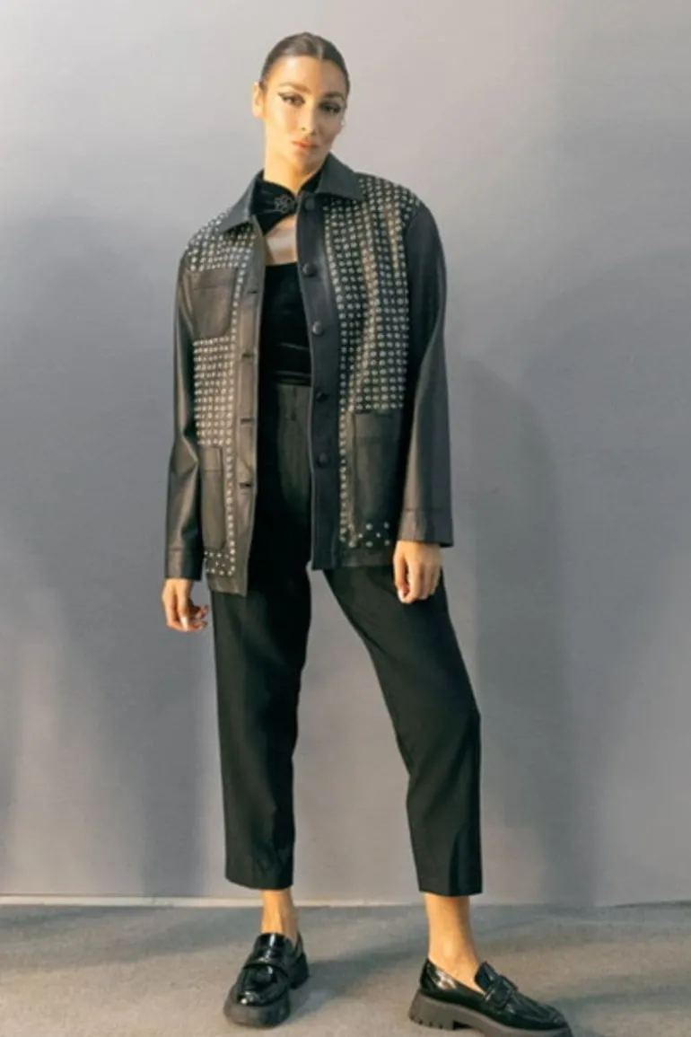 Jackets<CULT MIA KARRI LEATHER JACKET Black