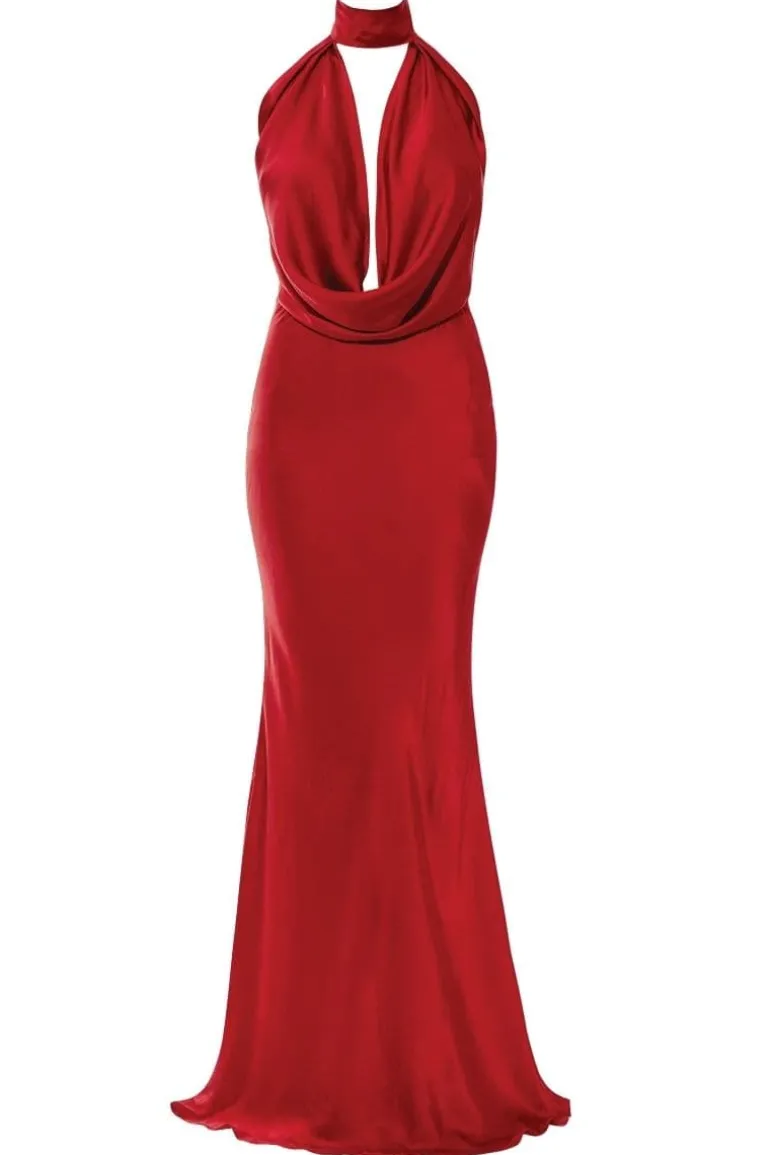 Dresses | Gowns<CULT MIA KATHY SATIN BACKLESS GOWN Red