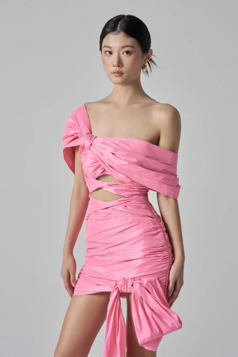 Dresses | Mini Dresses<CULT MIA KENDALL TAFFETA CUT OUT DRESS IN Pink