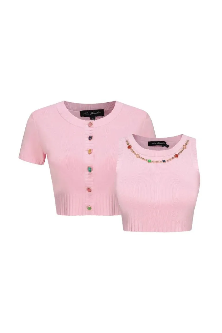 Tops<CULT MIA KENNEDY KNIT TOP SET Pink