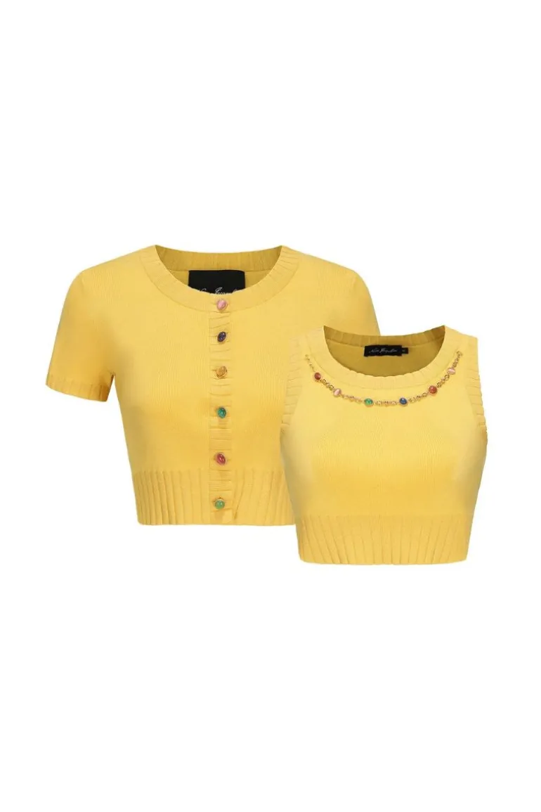 Tops<CULT MIA KENNEDY KNIT TOP SET Yellow