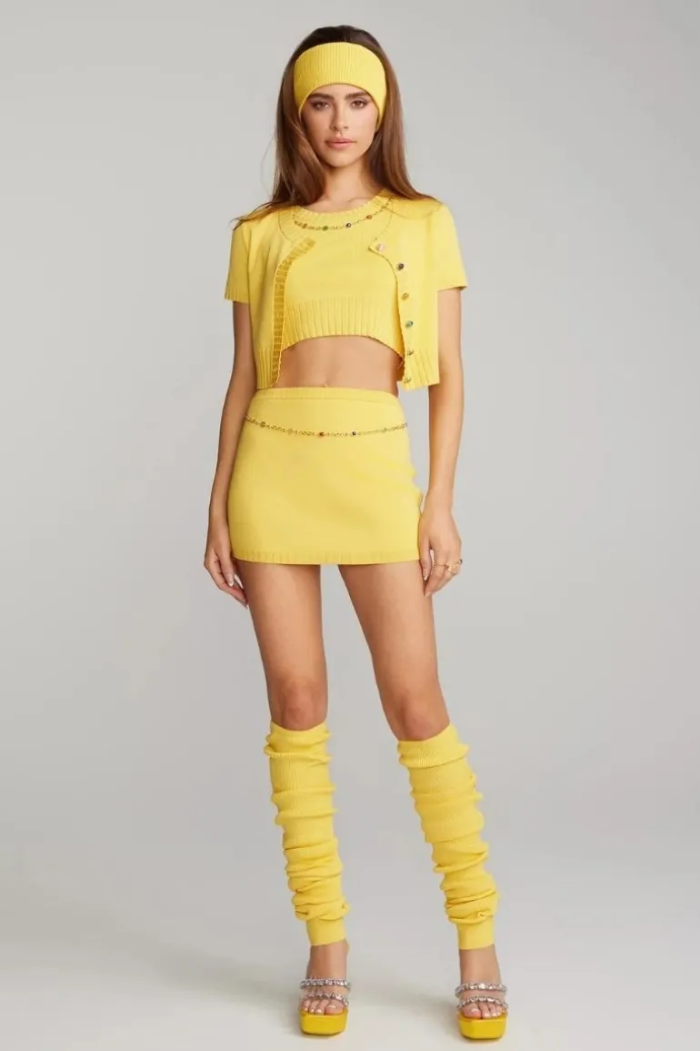 Tops<CULT MIA KENNEDY KNIT TOP SET Yellow