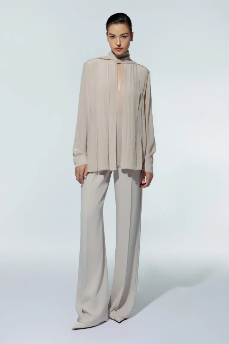 Pants<CULT MIA KENYA STRAIGHT WIDE LEG PANTS Cream