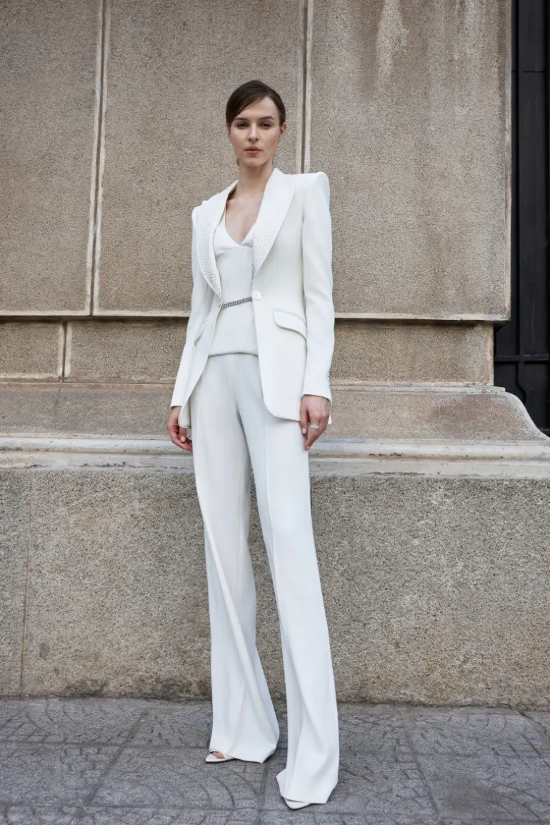 Pants<CULT MIA KENYA STRAIGHT WIDE LEG PANTS White