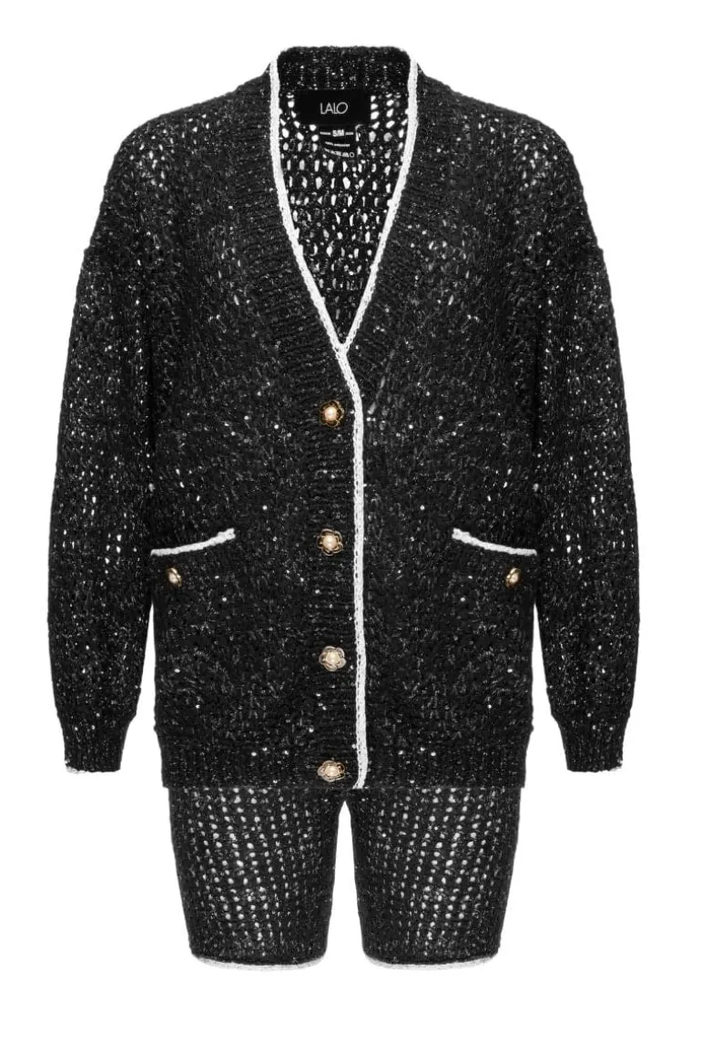 Outfit Sets<CULT MIA KNITTED CARDIGAN AND SHORTS SET Black