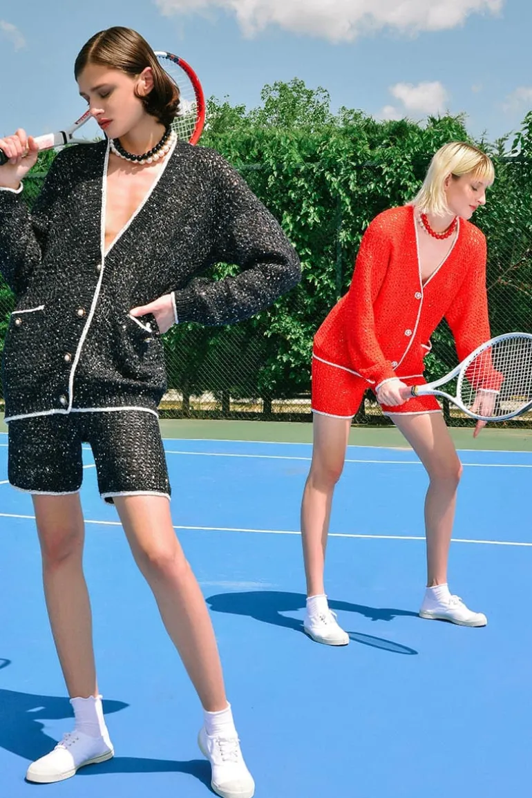 Outfit Sets<CULT MIA KNITTED CARDIGAN AND SHORTS SET Black
