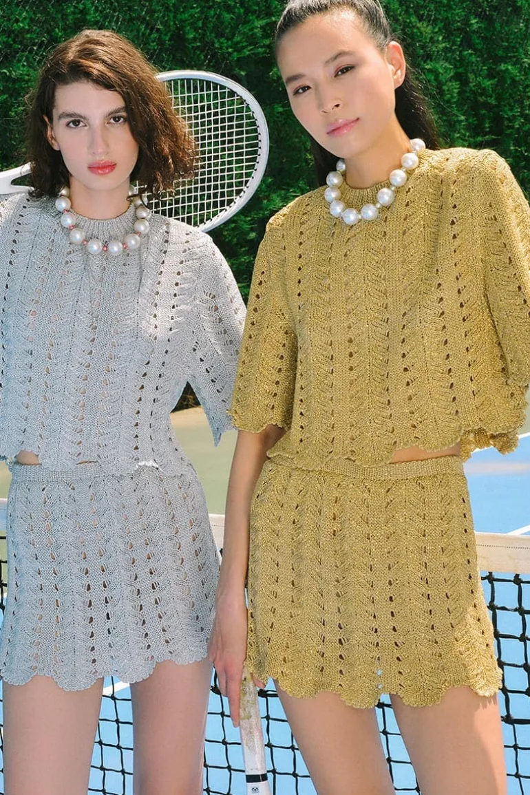Skirts<CULT MIA KNITTED MINI SKIRT Gold