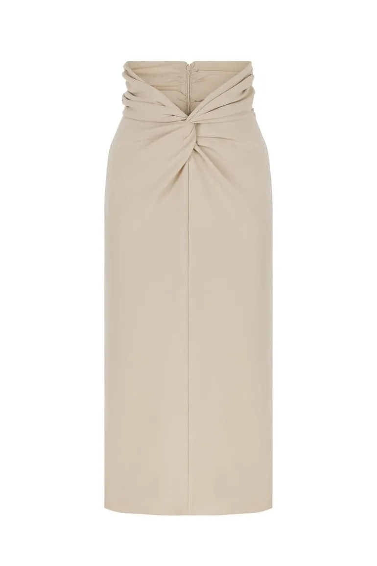 Skirts<CULT MIA KNOT DETAIL MIDI SKIRT Sand