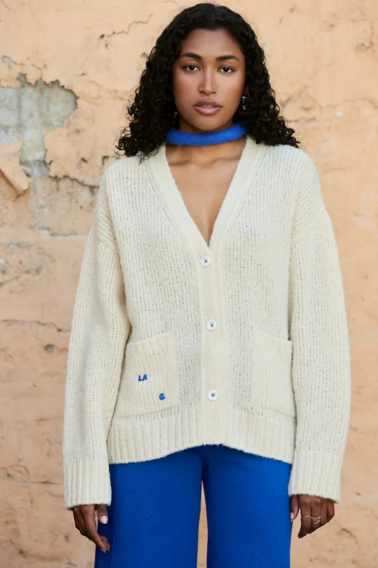 Knitwear<CULT MIA LA G KNITTED CARDIGAN Cream
