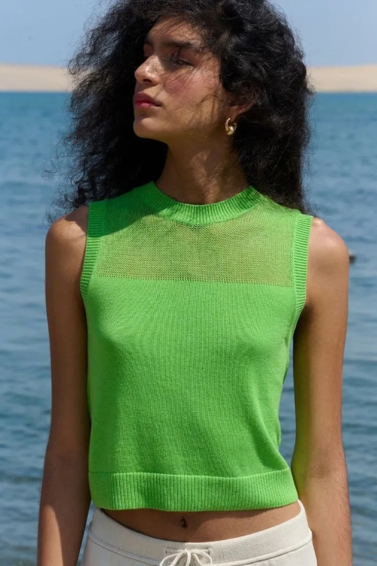 Knitwear<CULT MIA LA G CROPPED VEST Lime