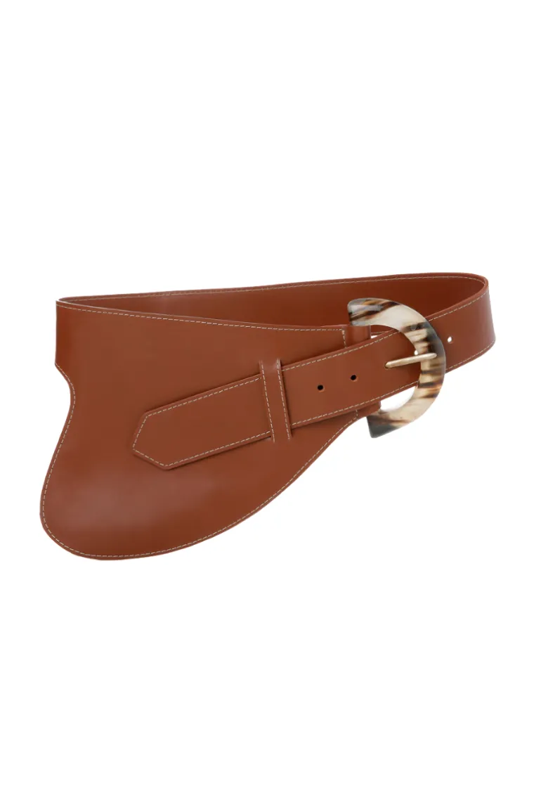 Belts<CULT MIA LA JEFA LEATHER BELT Brown
