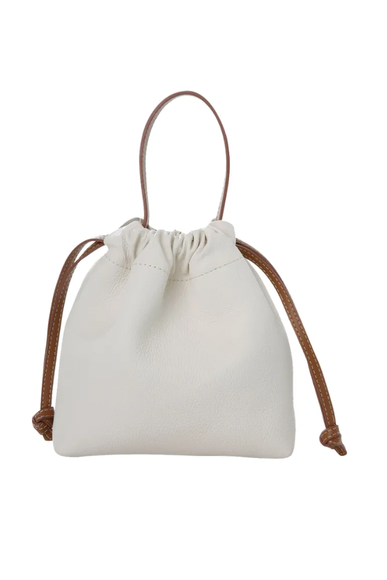 Top Handle Bags<CULT MIA LA ROSSY MINI LEATHER BUCKET BAG White