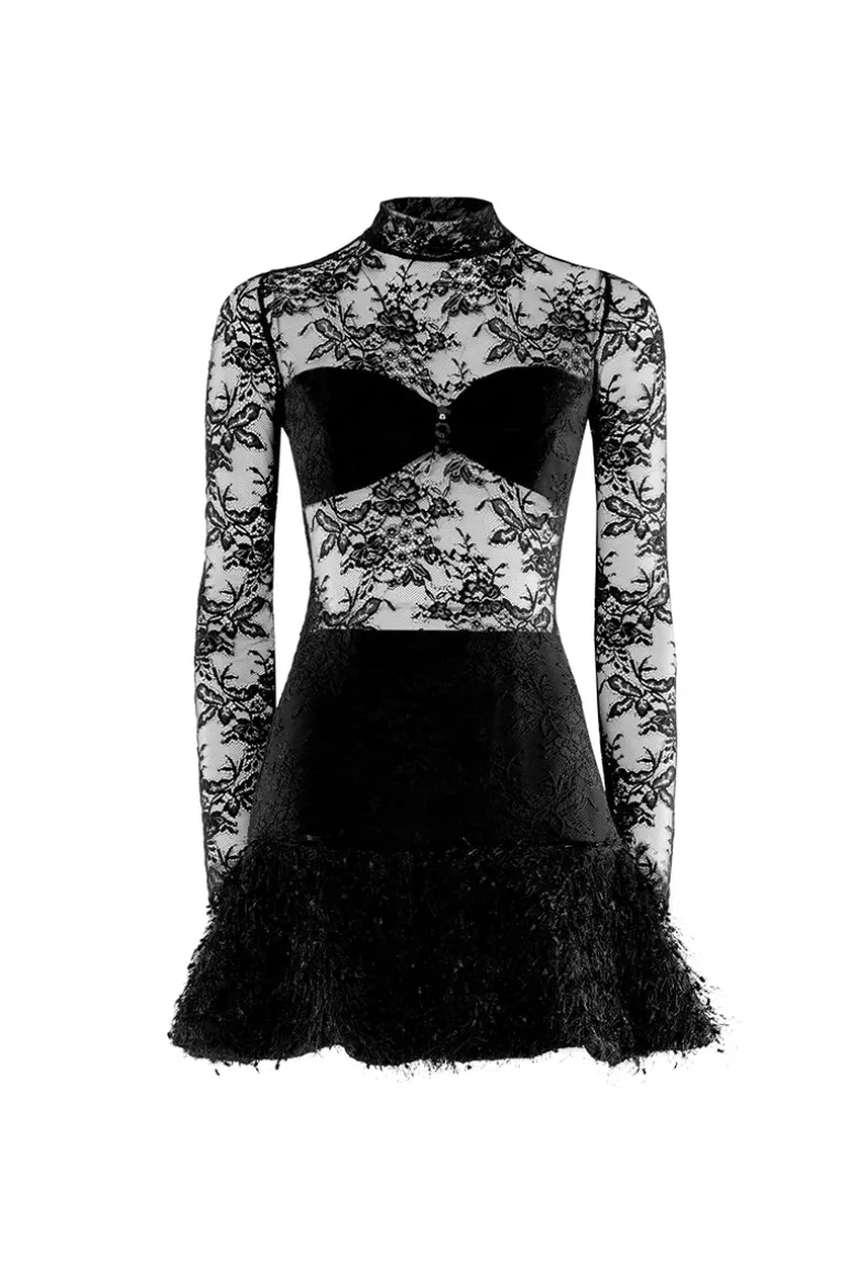 Dresses | Mini Dresses<CULT MIA LACE EMBELLISHED COCKTAIL DRESS Black Lace