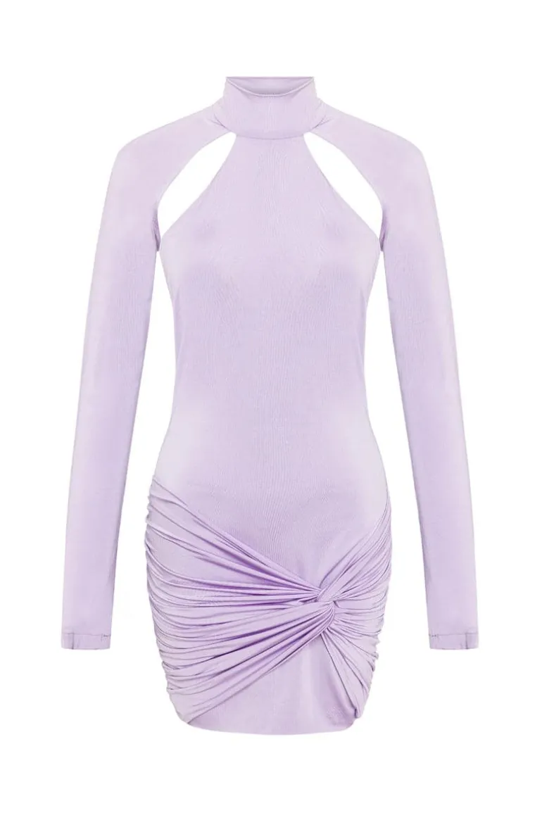 Dresses | Mini Dresses<CULT MIA LAMIA CUT-OUT TWISTED KNOT MINI DRESS Lilac