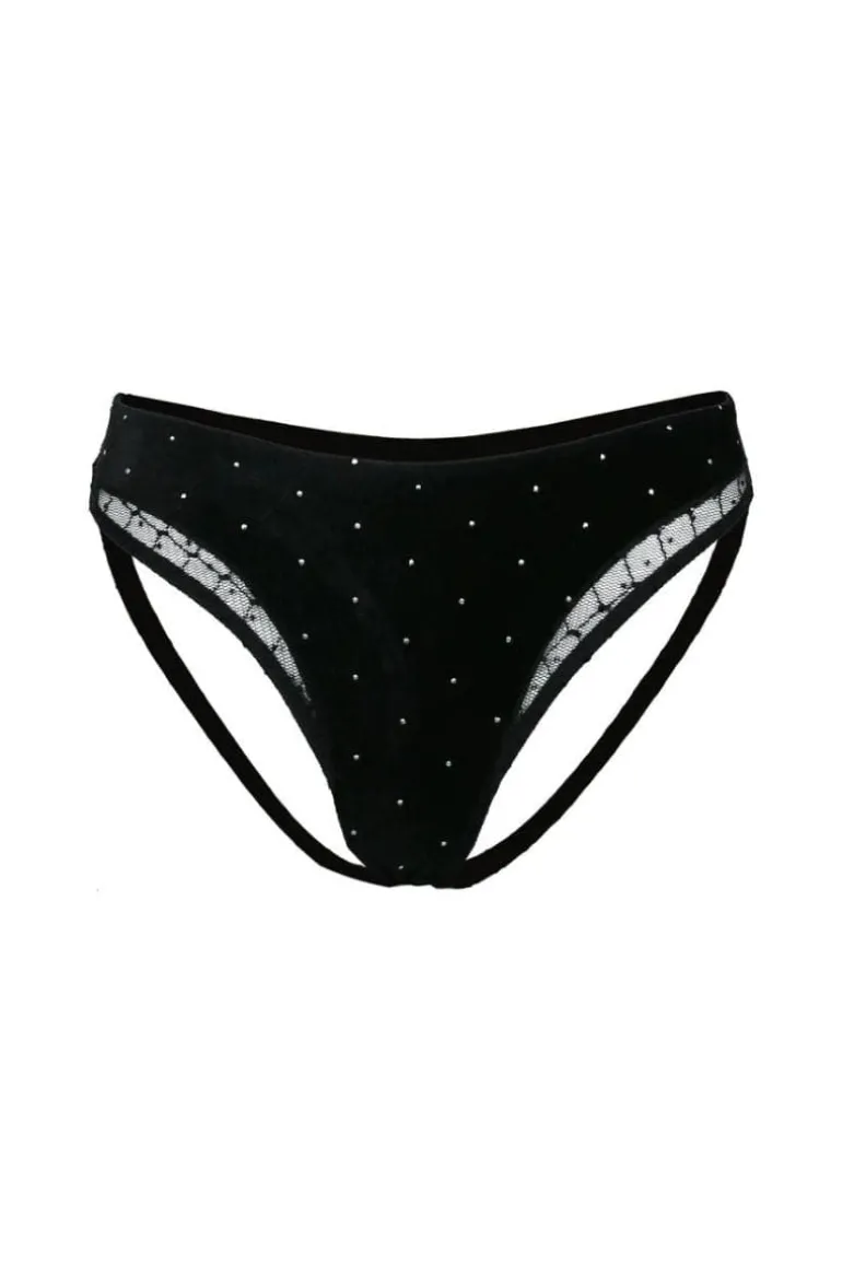 Lingerie<CULT MIA LANA VELVET THONG Black