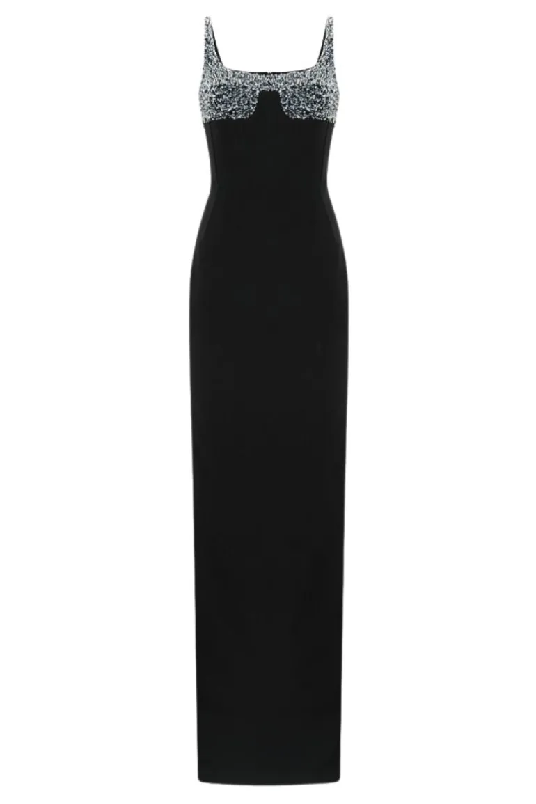 Dresses | Gowns<CULT MIA LANCASTER CRYSTAL DETAILED GOWN Black