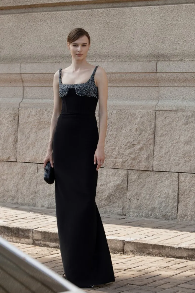 Dresses | Gowns<CULT MIA LANCASTER CRYSTAL DETAILED GOWN Black