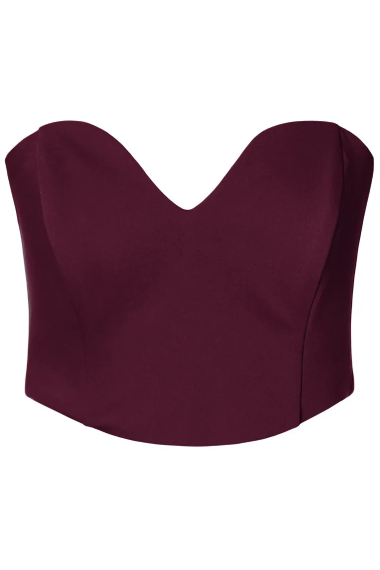 Tops<CULT MIA LARA CORSET IN Burgundy Wine