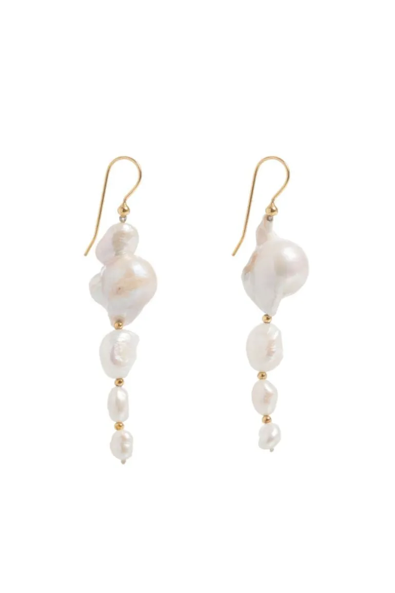Earrings<CULT MIA LARGE BAROQUE DROP PEARL EARRINGS Gold