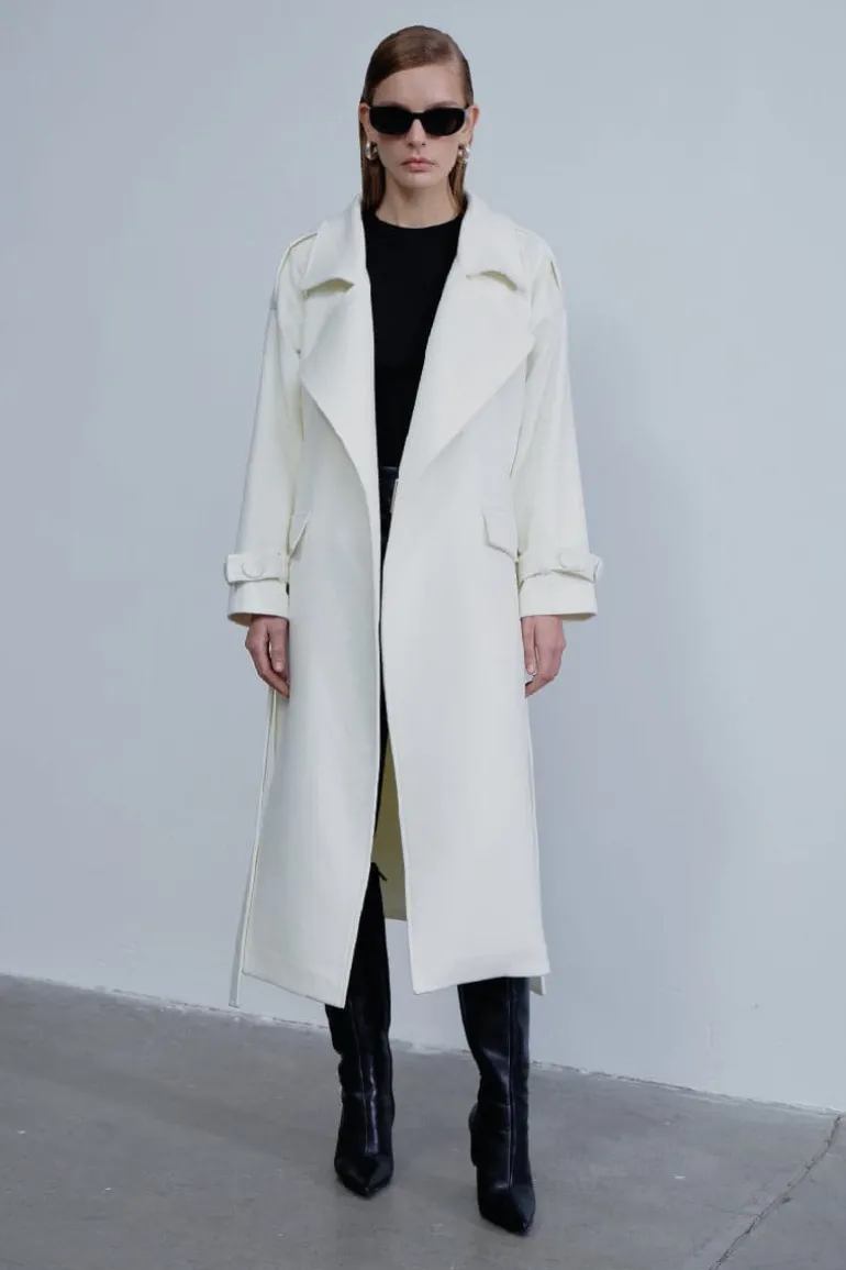 Coats<CULT MIA LAURA CASHMERE COAT Blanche