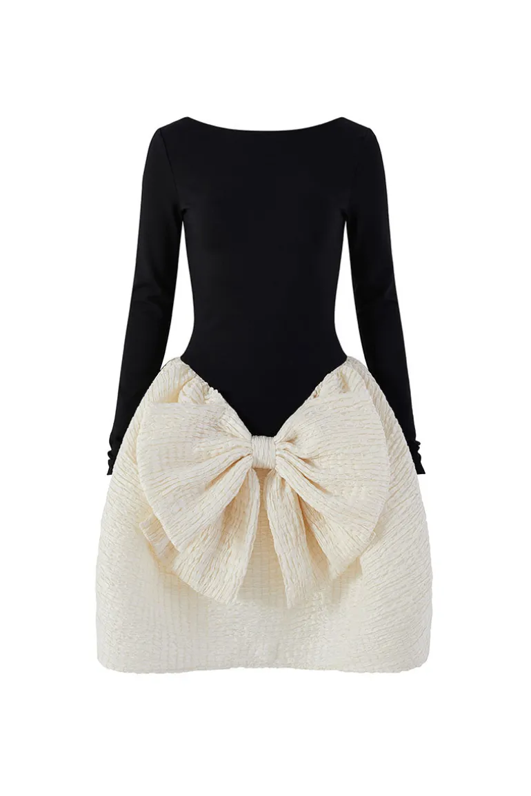 Dresses | Mini Dresses<CULT MIA LAURA BOW DRESS Black, Cream