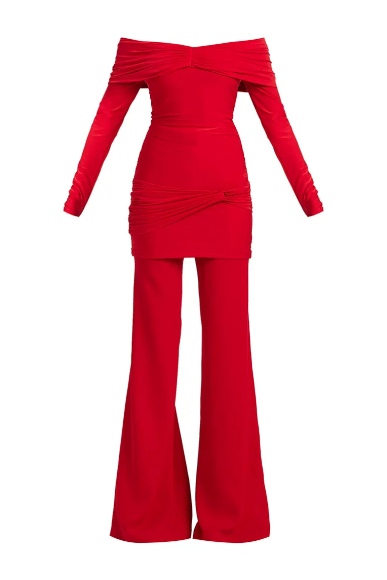 Outfit Sets<CULT MIA LAUREN LONG SLEEVE CO-ORD Red