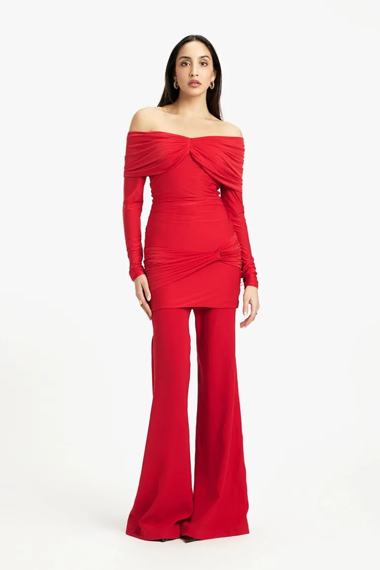 Outfit Sets<CULT MIA LAUREN LONG SLEEVE CO-ORD Red